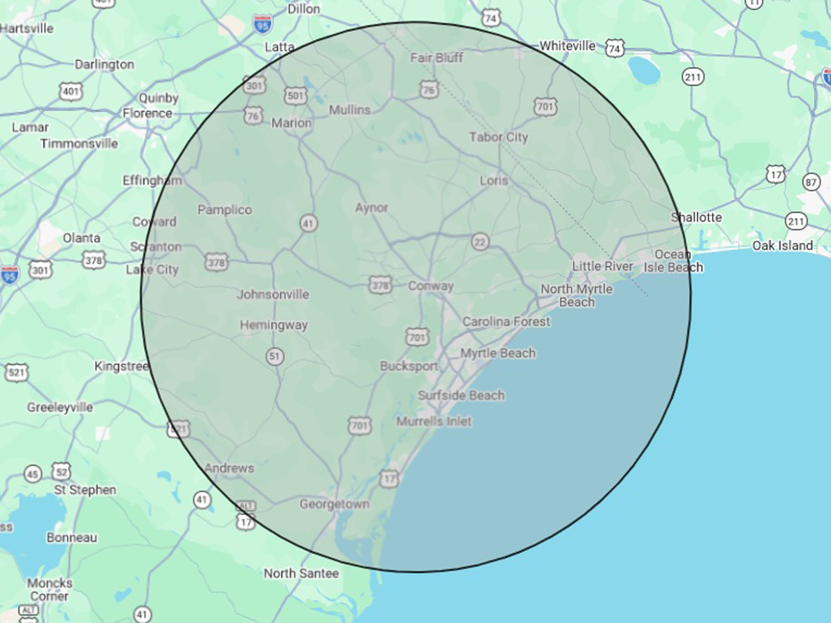 Grand Strand Ozone service area map